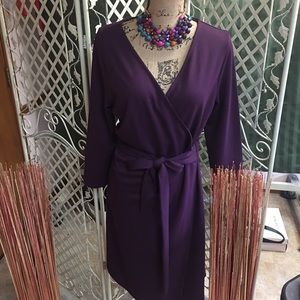 Purple 10-12 Landsend Wrap Dress