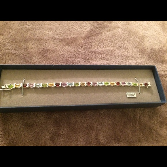 Colored stone bracelet.