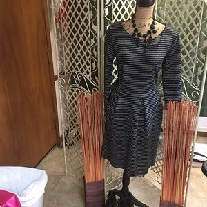 Long sleeve black and grey dress