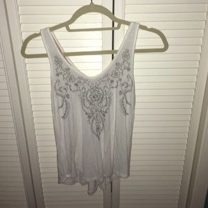 White tank top with floral design