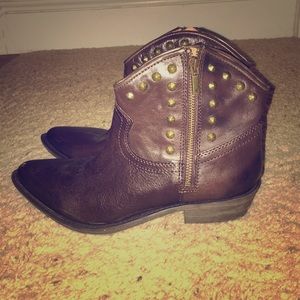 Brown Leather Booties