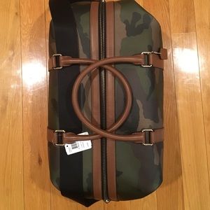 Coach voyager print PVC duffel bag green camo NWT