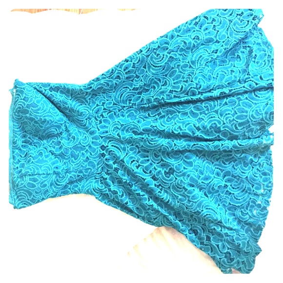 Teal crochet dress