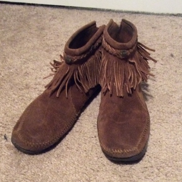 Minnetonka Fringe Ankle Booties