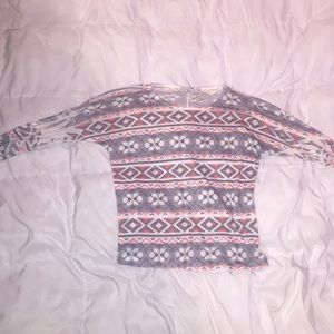 Long sleeve Forever 21 patterned top