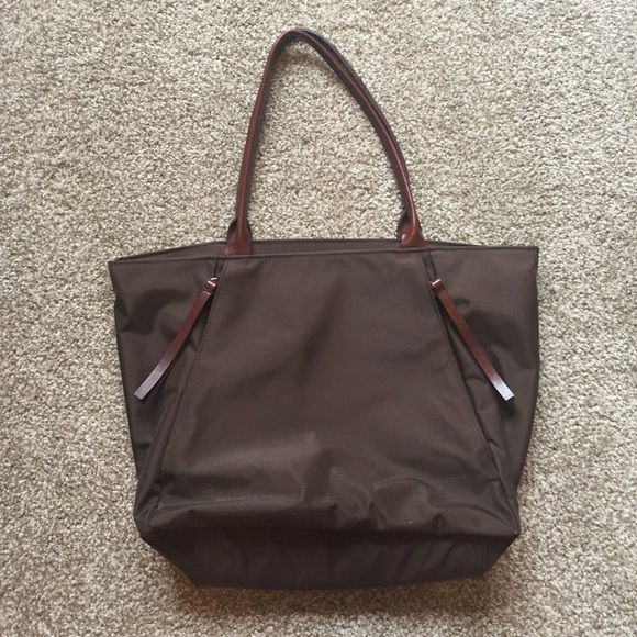 Banana Republic Brown Nylon & Leather Tote/Purse