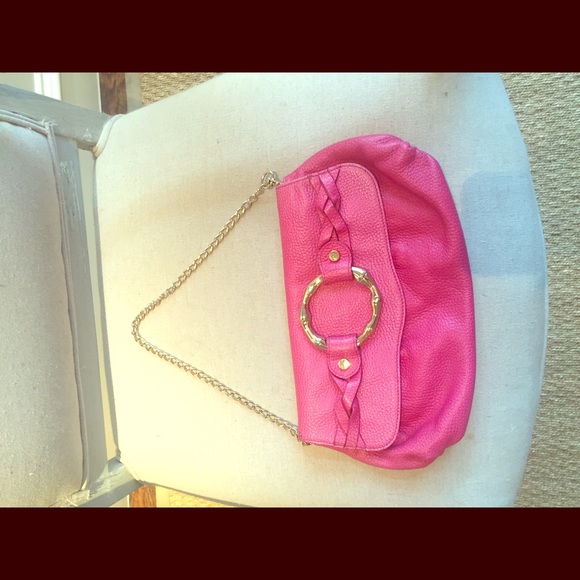 Elaine Turner Raspberry Clutch/Shoulder bag - Picture 1 of 3