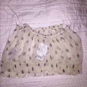 Cream Sheer crop top- tags still on