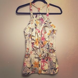 BR Tropical Ruffle Blouse