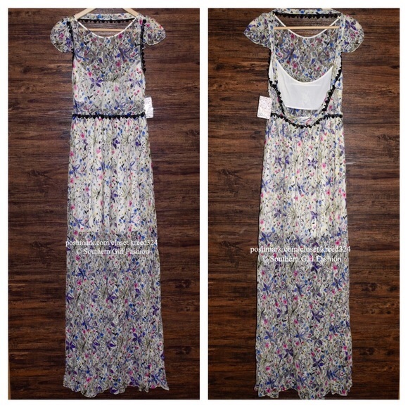 ❗1 HR SALE❗FREE PEOPLE Maxi Dress Long Draped Gown - Picture 4 of 8