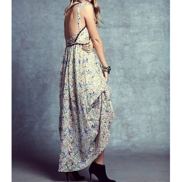 ❗1 HR SALE❗FREE PEOPLE Maxi Dress Long Draped Gown - Picture 2 of 8