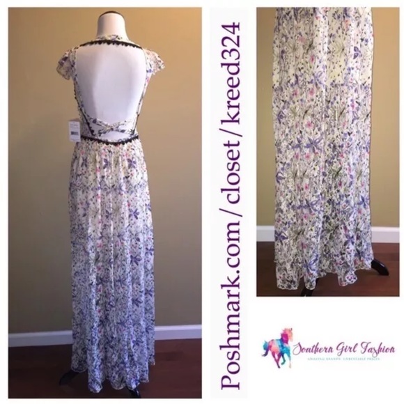 ❗1 HR SALE❗FREE PEOPLE Maxi Dress Long Draped Gown - Picture 6 of 8