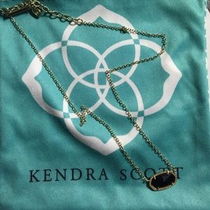 Kendra Scott black and gold Elisa necklace