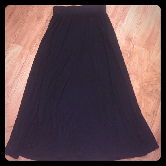 Long black soft skirt