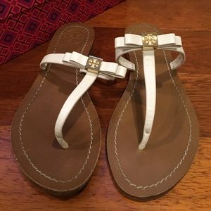 Tory Burch White Leighanne Thong Sandal