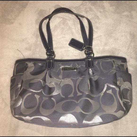 Purple metallic coach purse 💜