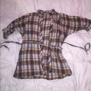 Forever 21 flannel dress with tie