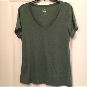 Olive green v-neck tee