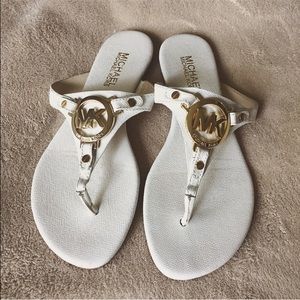 100% Authentic Michael Kors White Sandals ✨