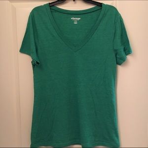 Jade green v-neck tee