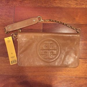 Tory Burch Bombe Reva Leather Clutch