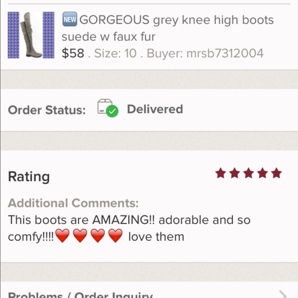 {LAST} 🎉HP grey knee high boots suede faux fur - Picture 4 of 4