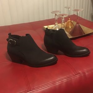 EUC, black leather like material.