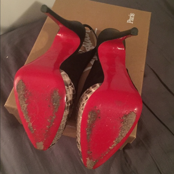 Python And Suede Sandy Slingback Pumps - image 3