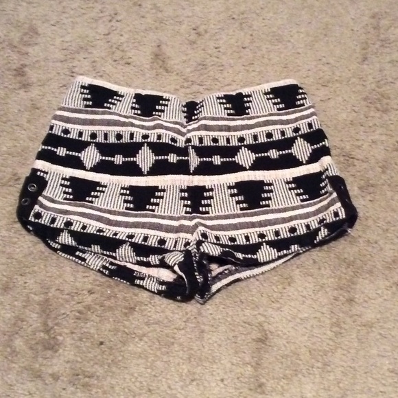 Patterned high rise hot shorts