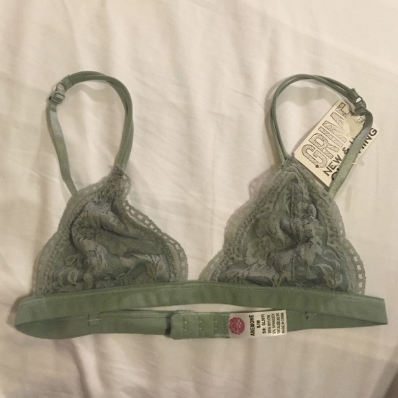 Lace bralette in sea foam green