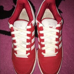 Red and White Adidas Top Ten Mens size 10