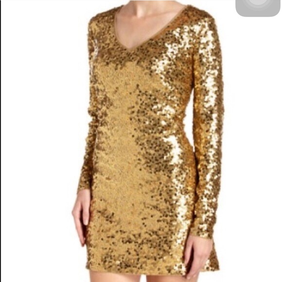 Michael Kors Sequence Gold Party Dress