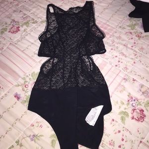 Lace see thru bodysuit