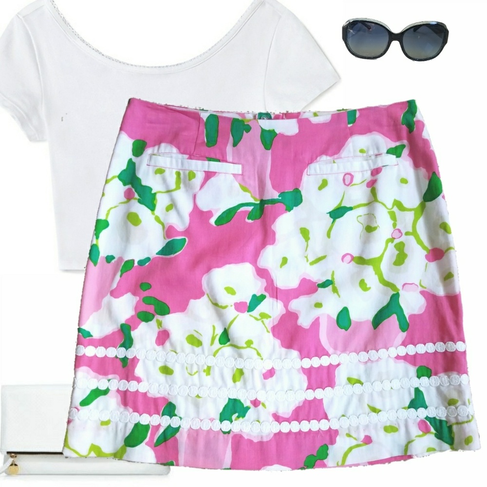 Lilly Pulitzer Roslyn skirt with crochet detail