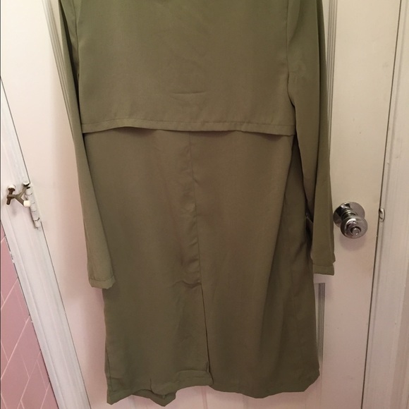 NWT Olive Green Drape Trench Jacket - Picture 3 of 4