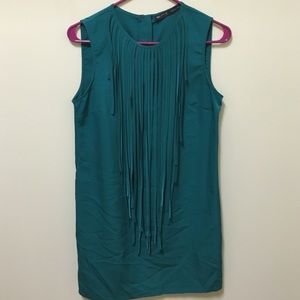 Teal Zara dress with fringe