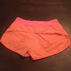 Size 4 Lululemon Speed Short- coral/orange