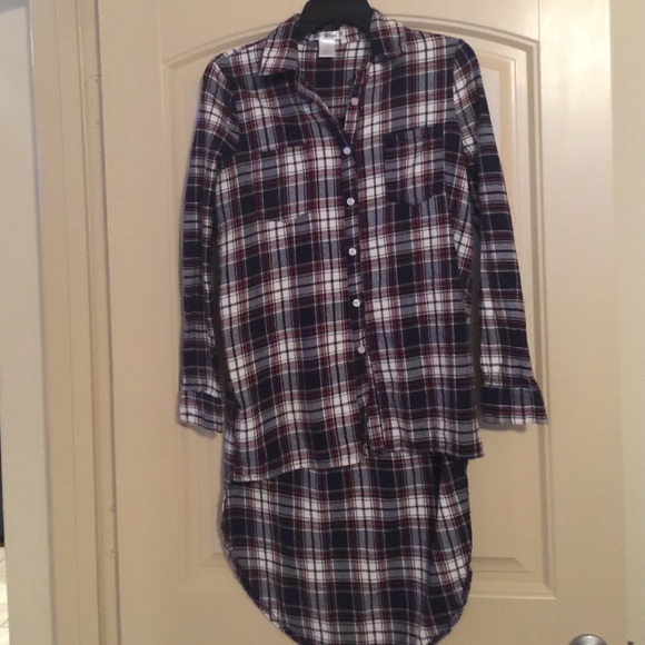 Say What? plaid flannel button up top