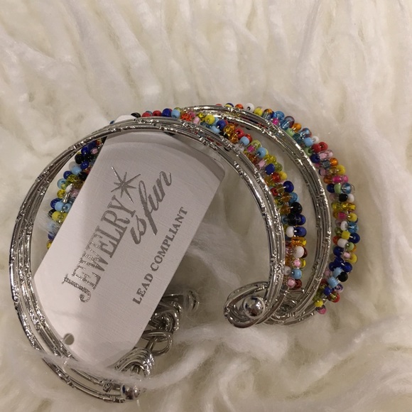 Connected Silver Beaded Bracelets