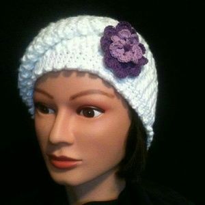 Hand crocheted slouch hat