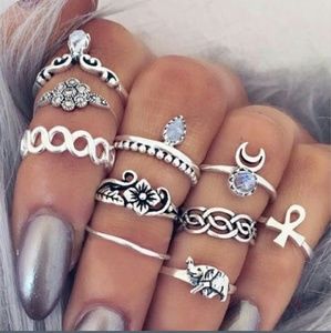 ? Silver moon midi rings 10pcs ?