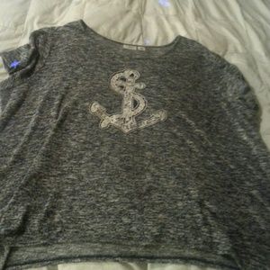 Anchor navy and white tee.