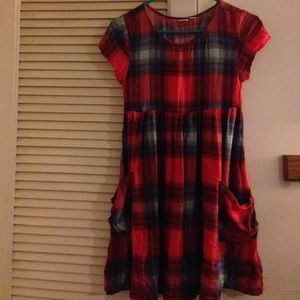 Plaid dress.