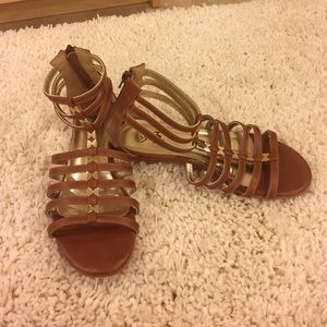 Strappy sandal flats.