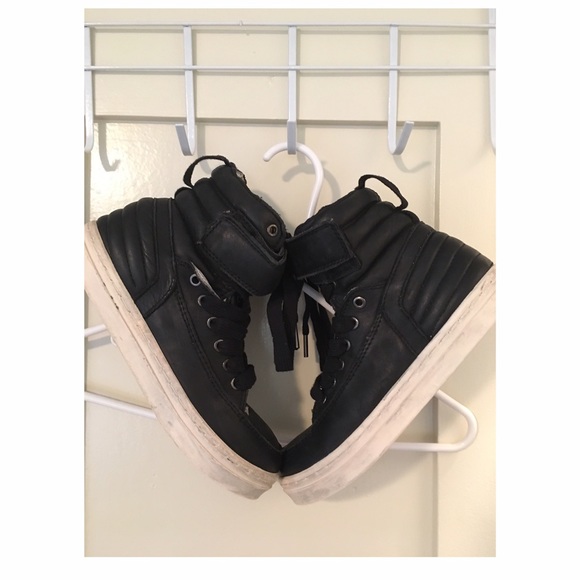 All Saints black high top sneakers