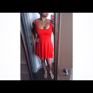 Bright and Beautiful Tangerine Skater Dress!🌺