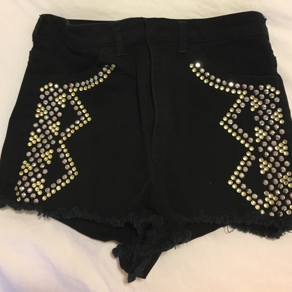 Black h&m hean shorts size 4 - Picture 1 of 4