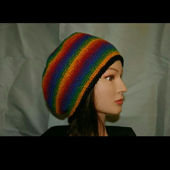 Hand crocheted slouch hat - Picture 2 of 3