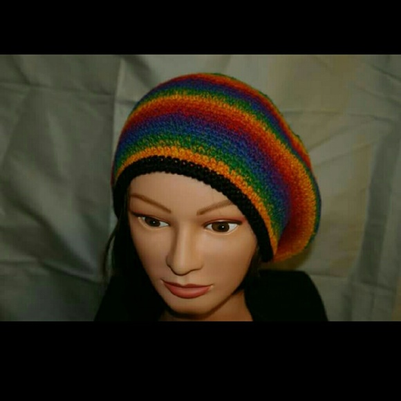 Hand crocheted slouch hat - Picture 3 of 3