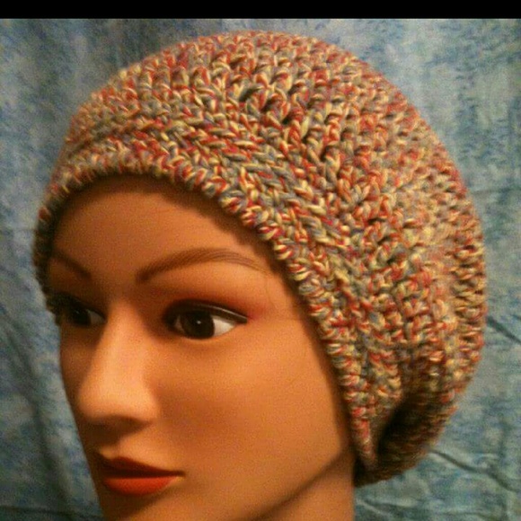 Hand crocheted slouch hat - Picture 3 of 3